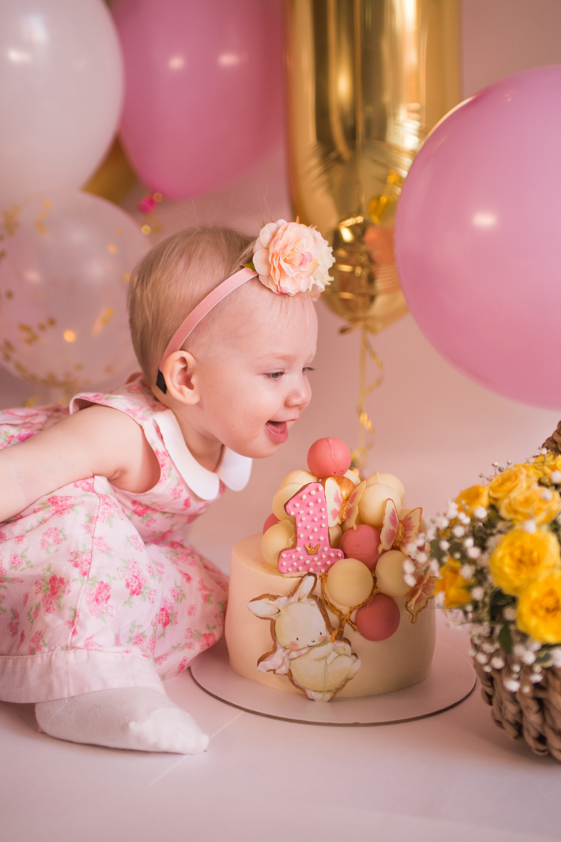 Baby Girl with Birthday Cake